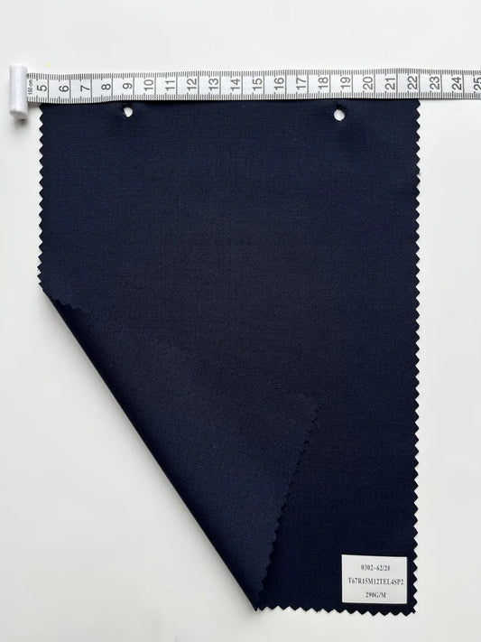 Midnight Navy Stretch Woven Suiting Fabric 290G/M