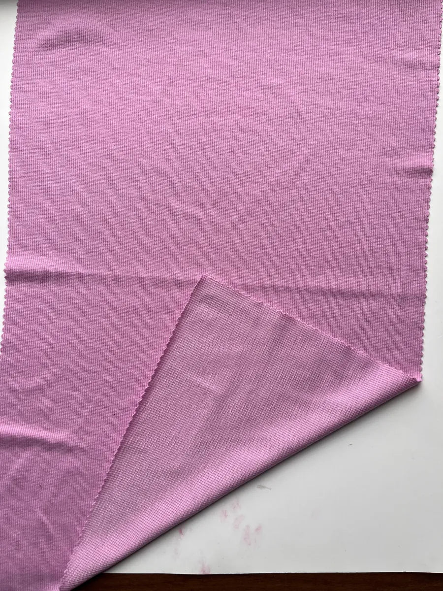 Pink TR Poly Rayon Stretch Rib Knit Fabric | 280GSM