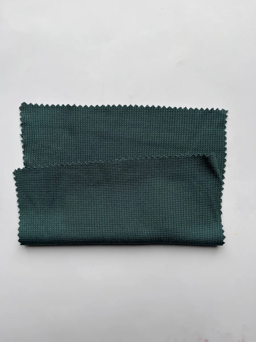 Teal Bamboo Spandex Waffle Knit Fabric | 250GSM