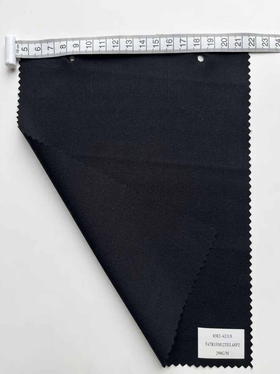 Midnight Navy Stretch Woven Suiting Fabric 290G/M