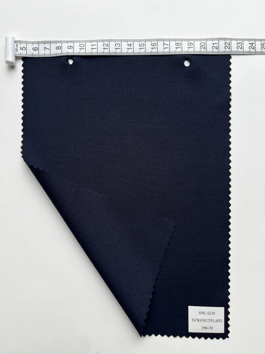 Midnight Navy Stretch Woven Suiting Fabric 290G/M