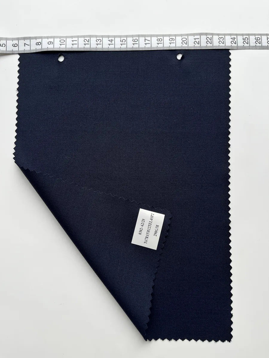 Midnight Navy Stretch Woven Suiting Fabric 290G/M