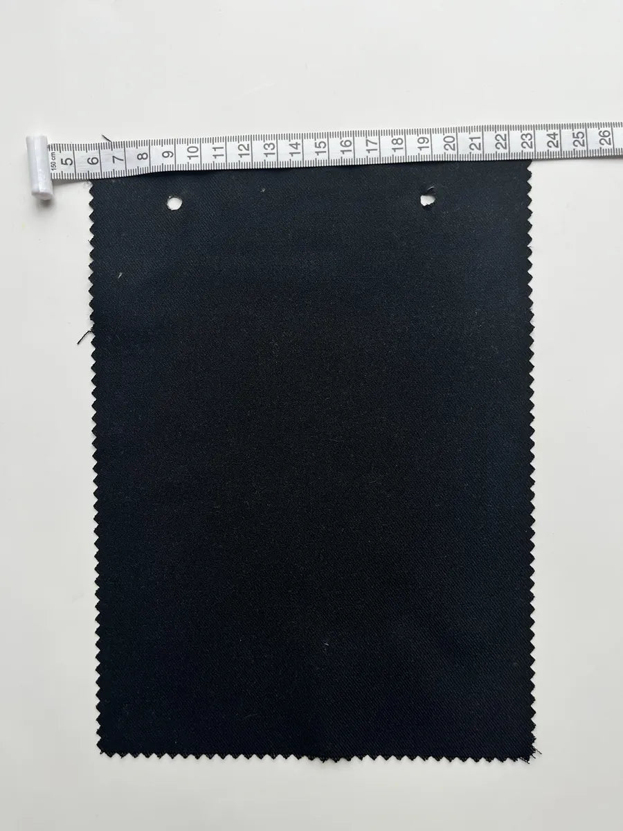 Deep Black Stretch Woven Twill Suiting Fabric 370G/M