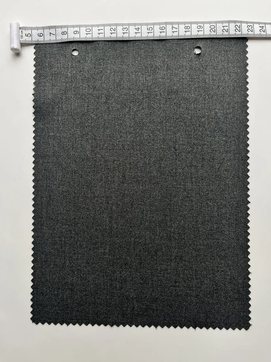 Deep Black Stretch Woven Twill Suiting Fabric 370G/M