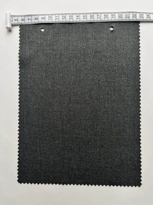 Deep Black Stretch Woven Twill Suiting Fabric 370G/M