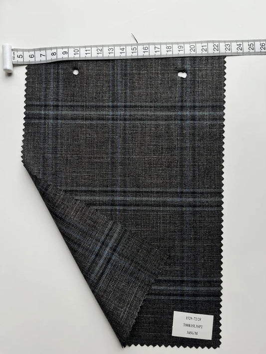 Espresso Brown Plaid Woven Suiting Fabric 345G/M
