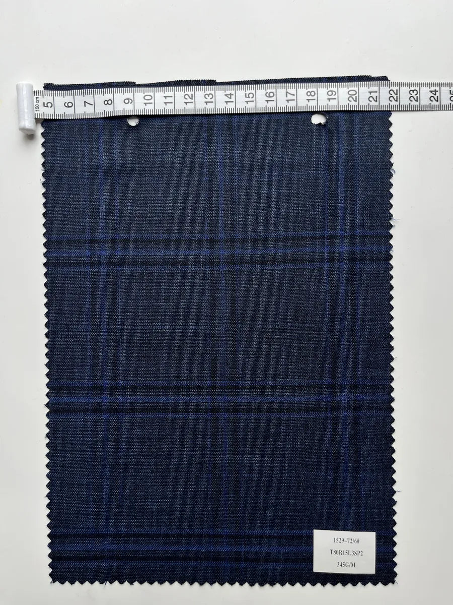 Espresso Brown Plaid Woven Suiting Fabric 345G/M