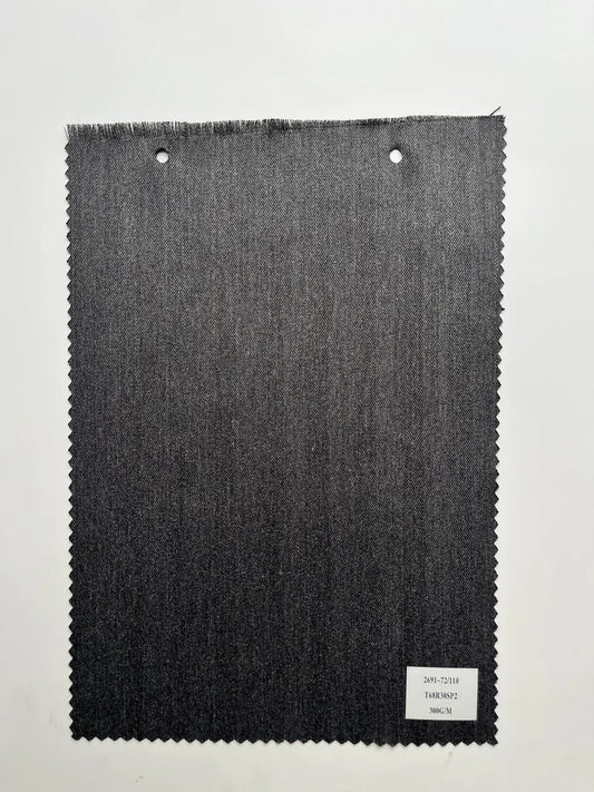 Charcoal Black Herringbone Woven Suiting Fabric 300G/M