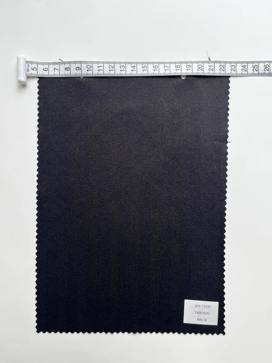 Charcoal Black Herringbone Woven Suiting Fabric 300G/M