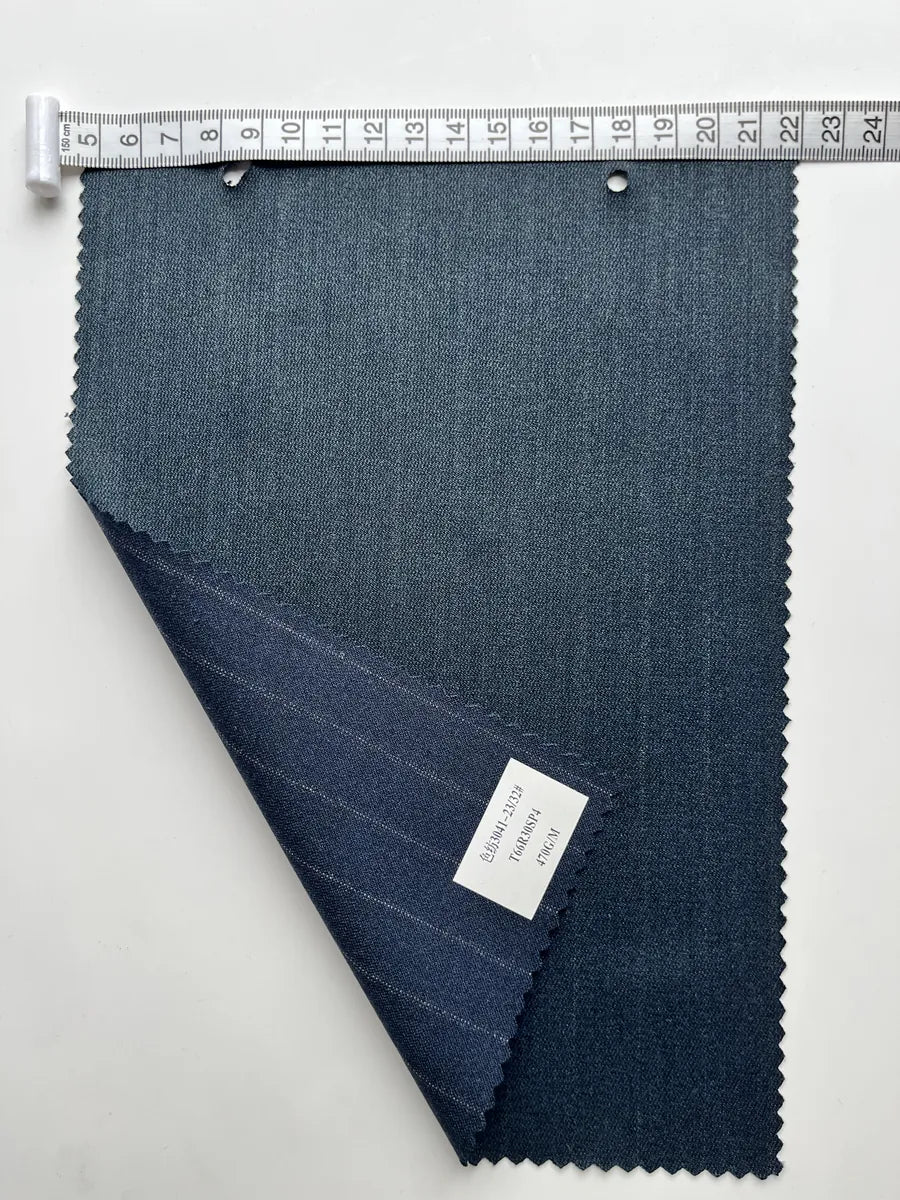 Heather Gray Pinstripe Woven Suiting Fabric 470G/M