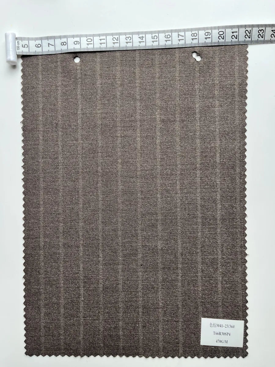 Heather Gray Pinstripe Woven Suiting Fabric 470G/M