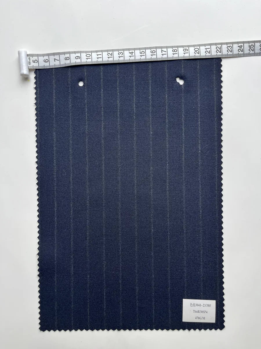 Heather Gray Pinstripe Woven Suiting Fabric 470G/M