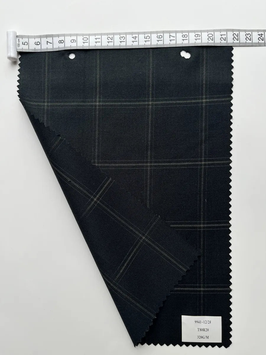 Yarn-Dyed Plaid TR Woven Suiting Fabric 320GSM - Classic Checked Suit Fabric Custom