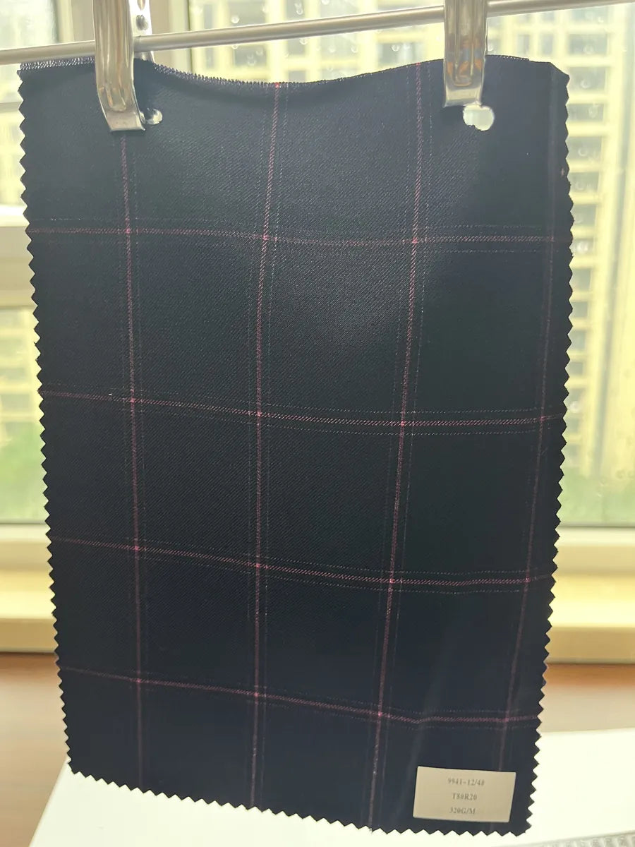 Yarn-Dyed Plaid TR Woven Suiting Fabric 320GSM - Classic Checked Suit Fabric Custom