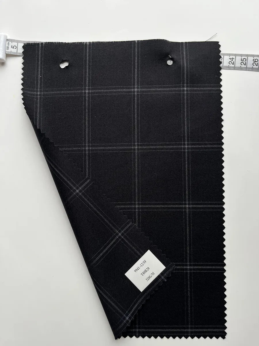 Yarn-Dyed Plaid TR Woven Suiting Fabric 320GSM - Classic Checked Suit Fabric Custom