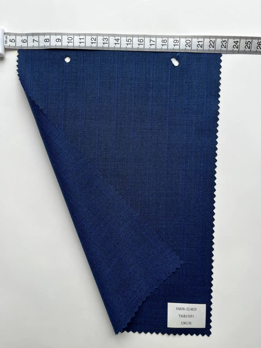 Pinstripe TR Woven Suiting Fabric 320GSM | Bulk Business Attire