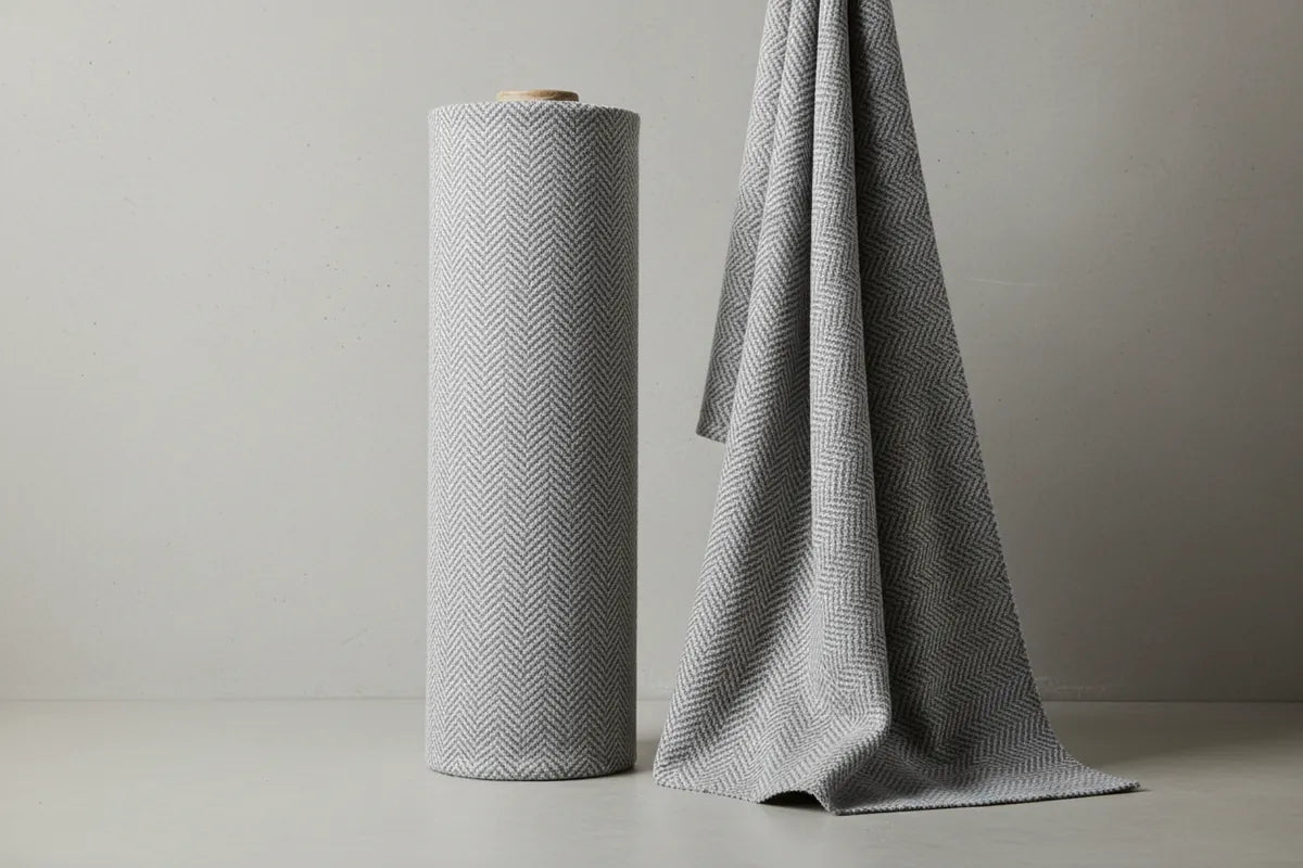 Cream Beige Wool Viscose Woven Coating Fabric 680G/M
